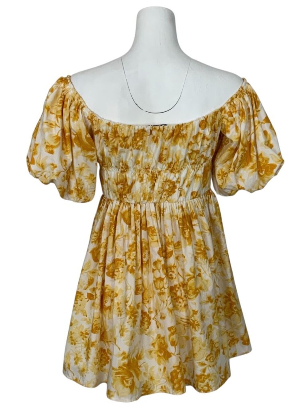 Abercrombie and Fitch Off The Shoulder Puff Sleeve Mini Dress M Floral - Picture 7 of 16